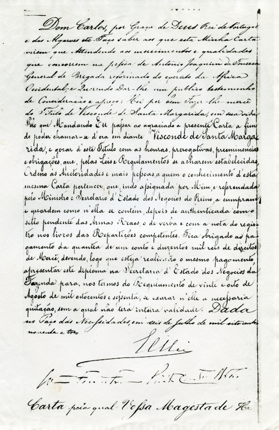 Carta de merc do ttulo de Visconde de Santa Margarida, 1893.jpg